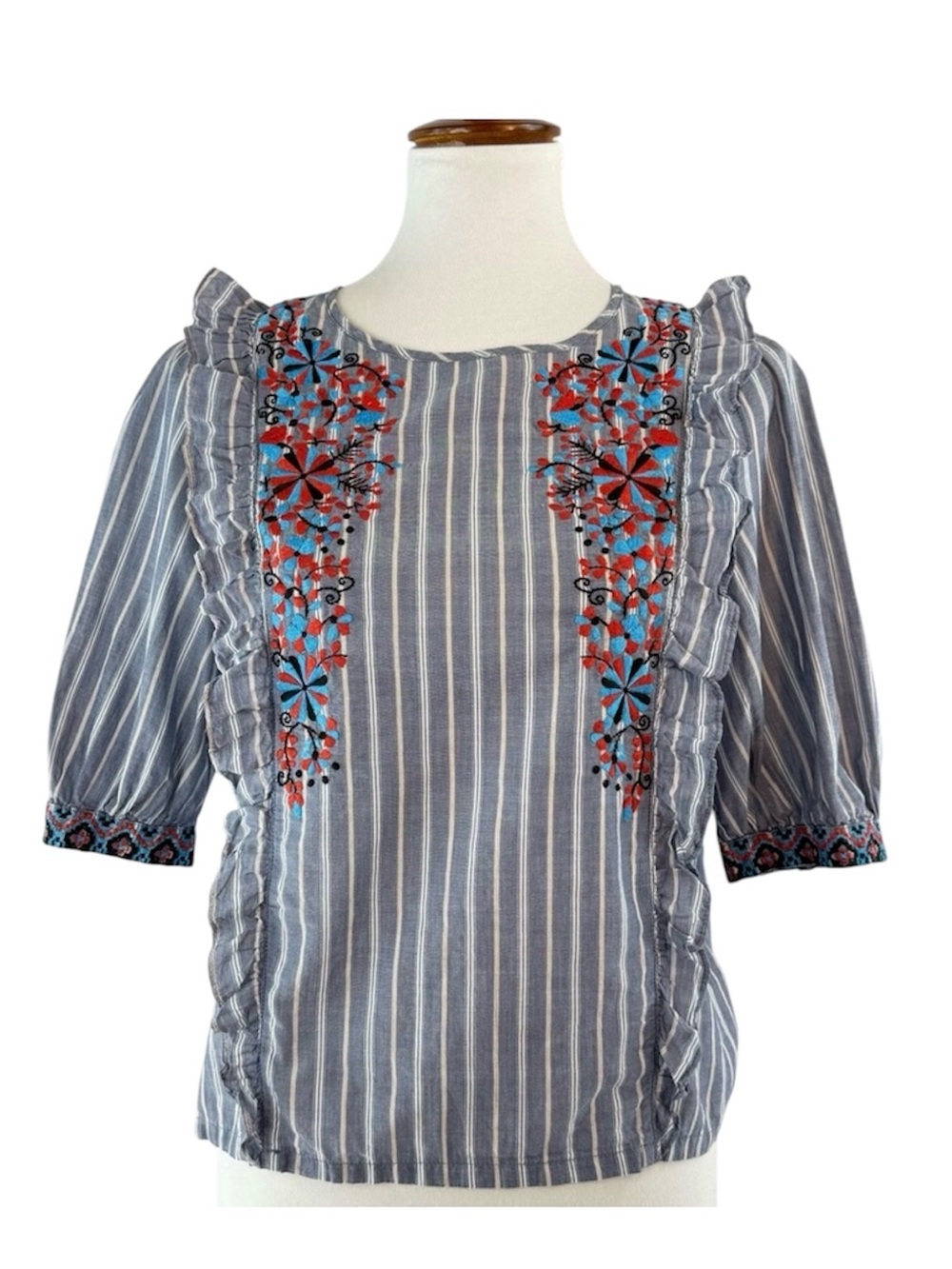 Anthropologie One September Jayden Embroidered Blouse